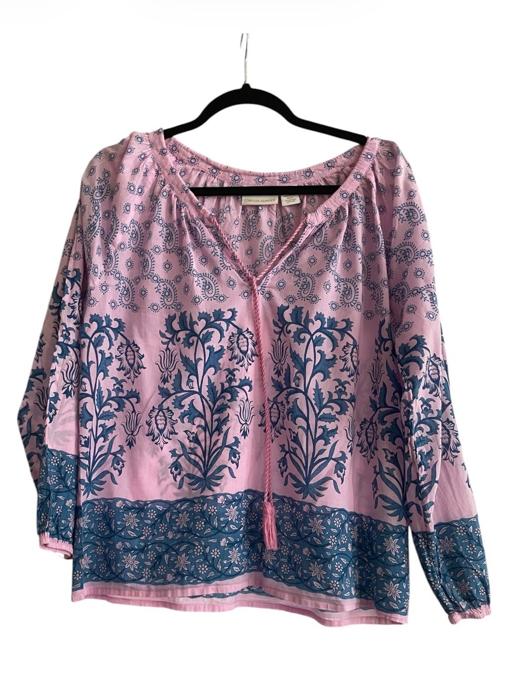 Cynthia Rowley Pink Tunic with Blue Floral Print